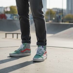 Vans Skateboard Shoe Off The Wall Hi Top Suede Canvas Unisex Mens 6.5 Womens 8